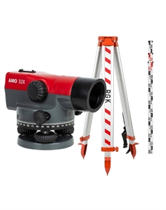 Комплект 852640: оптический нивелир 32X + штатив + рейка S3 Amo