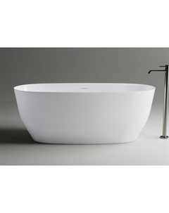 Ванна из литьевого мрамора Атрия 160х75 01010047 с интегрированным переливом, белая глянцевая Astra form