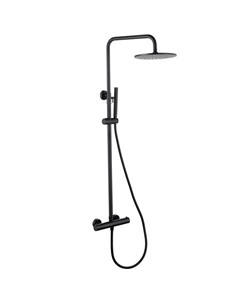 Душевая система Abber Wasser Kreis с верхним душем с лейкой с термостатом черная (AF8160B)