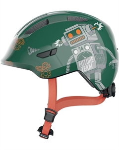 Велошлем Smiley 3.0, детский, сетка от насекомых, зеленый с роботами, 05-0067267 (Размер M(50-55) ) Abus