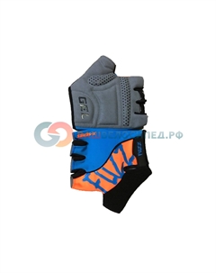 Велоперчатки X-SERIES, с петельками, голубо-оранжевый, 08-202281 (Размер: L) Fuzz