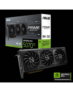 Видеокарта NVIDIA GeForce RTX 5070Ti PRIME OC, 16Gb GDDR7, 256 бит, PCI-E, HDMI, 3DP, Retail (PRIME-RTX5070TI-O16G) Asus