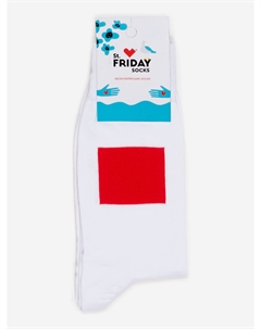 Носки St.Friday Socks x Русский Музей, Красный квадрат, Малевич, Белый St. friday