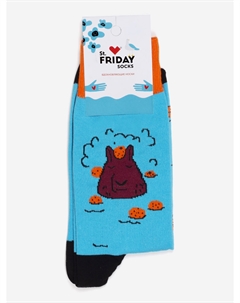 Носки с рисунками St.Friday Socks, Капибара в кайфариате, Голубой St. friday