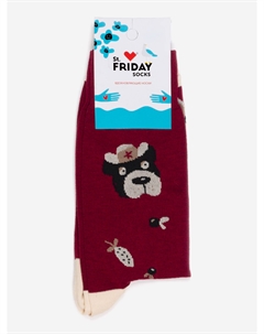 Носки с рисунками St.Friday Socks, Миша в шапке, Красный St. friday