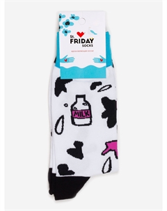 Носки с рисунками St.Friday Socks, Молочные реки, Белый St. friday