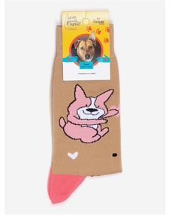 Носки с рисунками St.Friday Socks, Собака с кошкой, Бежевый St. friday
