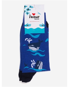 Носки с рисунками St.Friday Socks, Киты, Синий St. friday