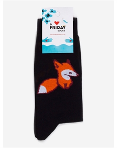 Носки с рисунками St.Friday Socks, Лисичка Черные, Черный St. friday