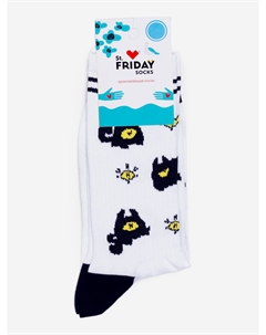 Носки с рисунками St.Friday Socks, Кляксохвост, Белый St. friday