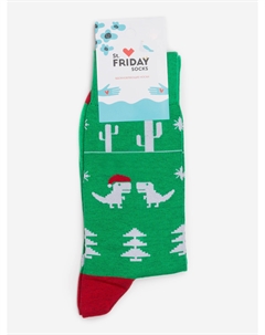 Новогодние носки St.Friday Socks с динозаврами, Зеленый St. friday