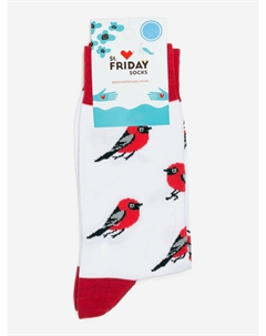 Новогодние носки St.Friday Socks, Снегири, Белый St. friday