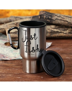 Термостакан с карабином just fish, 450 мл, сохраняет тепло 4 ч Сима-ленд