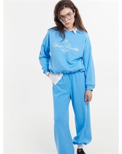 Свитшот женский лазурно-голубой с печатью Mark formelle