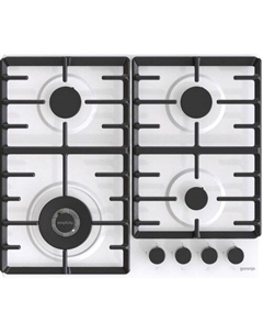 Газовая варочная панель Gorenje GW642SYW, 4 конфорки, эмалированная сталь, белый