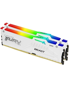 Комплект памяти DDR5 DIMM 64Gb (2x32Gb), 5600MHz, CL40, 1.25V, FURY Beast White RGB (KF556C40BWAK2-64) Retail Kingston