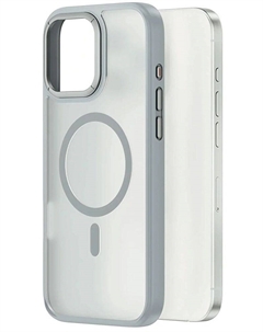 Чехол-накладка Wiwu Armor Pro Magsafe (FGG-012) для iPhone 16 Pro Max пластиковый прозрачно-белый (серая рамка) Hoco