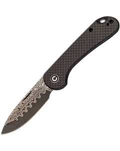 Складной нож Elementum Slip Joint, сталь Damascus, рукоять карбон Civivi