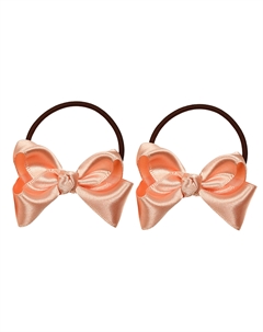 Резинка с персиковым атласным бантиком, 2 шт Tais