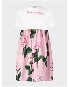Платье с принтом "розы" Dolce&gabbana
