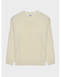 Шерстяной джемпер с комбинированной вязкой, белый Il gufo