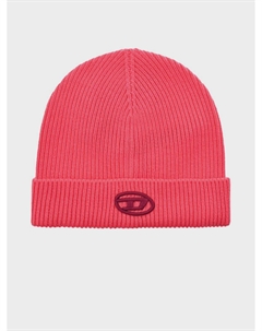 Шапка с красным логотипом, розовая Diesel