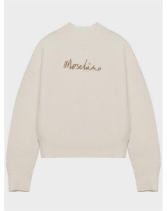 Джемпер с высоким воротом и лого Moschino