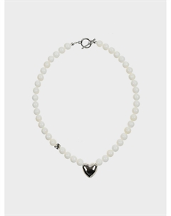 Ожерелье с подвеской "сердце", белое Tais
