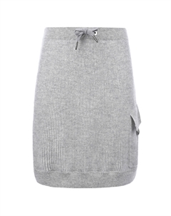 Серая кашемировая юбка с накладным карманом Brunello cucinelli