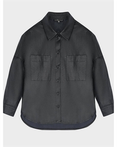 Черная рубашка из экокожи Dan maralex