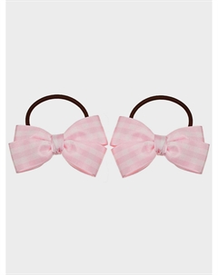 Резинка для волос со светло-розовым бантиком в клетку, 2 шт Tais
