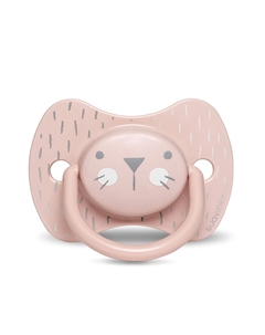 Пустышка premium Hugge Baby с круглой силиконовой соской от 18 мес, розовый Suavinex
