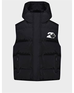 Стеганый жилет с капюшоном, черный Dsquared2