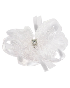 Резинка для волос бант белая Tais