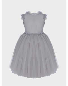 Платье с пышной юбкой из фатина, серое Miko