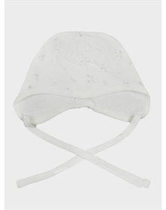 Чепчик с цветочынм принтом, белый Bamboobebe