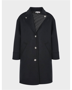 Комбинированное черное пальто Patrizia pepe