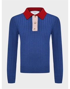 Джемпер с воротником-поло, синий Paade mode
