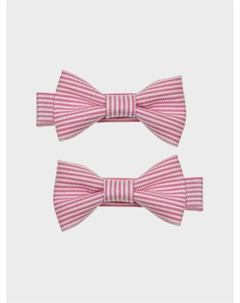 Зажим для волос бантик в полоску розовый, 2 шт Tais