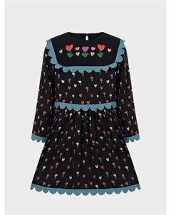 Платье с вышивкой "тюльпаны", черное Stella mccartney