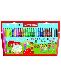 Набор фломастеров Trio A-Z, 30 цветов Stabilo