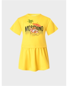 Платье с принтом "мишка и пальма" Moschino