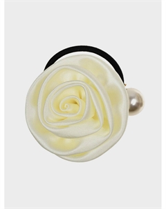 Резинка для волос из шелка белая роза с жемчугом Tais