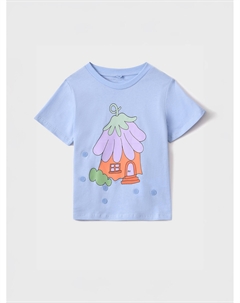 Футболка голубая с принтом Stella mccartney