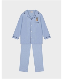 Фланелевая пижама с вышивкой, голубая Story loris