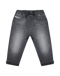 Джинсы с поясом на кулиске, серые Diesel