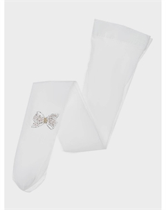 Белые колготки с бантом из стразов Story loris