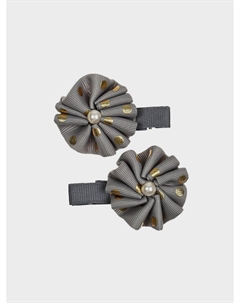 Заколка для волос серый цветок с жемчугом Tais