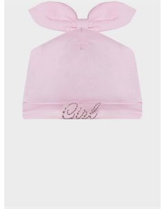 Розовая шапка с бантом Jan&sofie