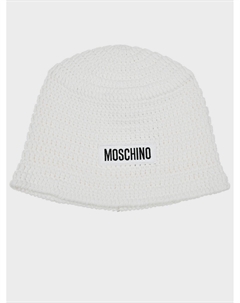 Вязаная шляпа с лого, белая Moschino